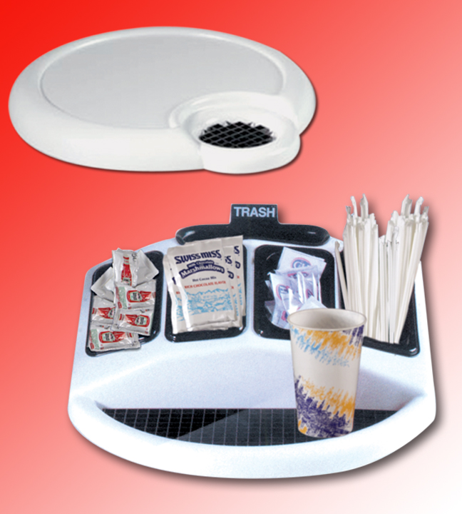 Black & White Coffee Tray Condiment Holder